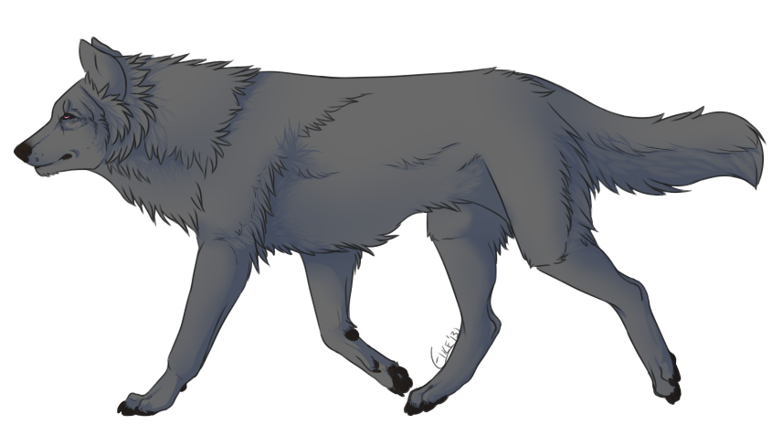 This image has an empty alt attribute; its file name is free_wolf_lineart_v2_by_eikette-d5v31vc.png